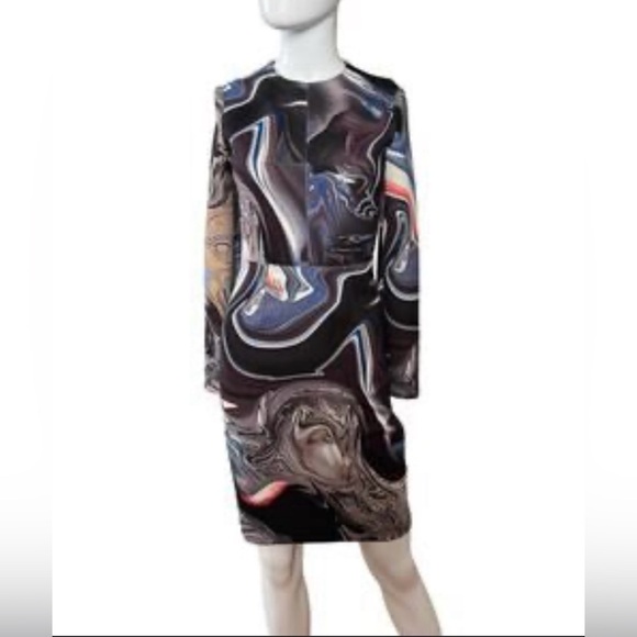 GUC Yigal Azrouël- Bodycon Abstract Scuba Fabric Dress. Size 2 - Picture 1 of 10